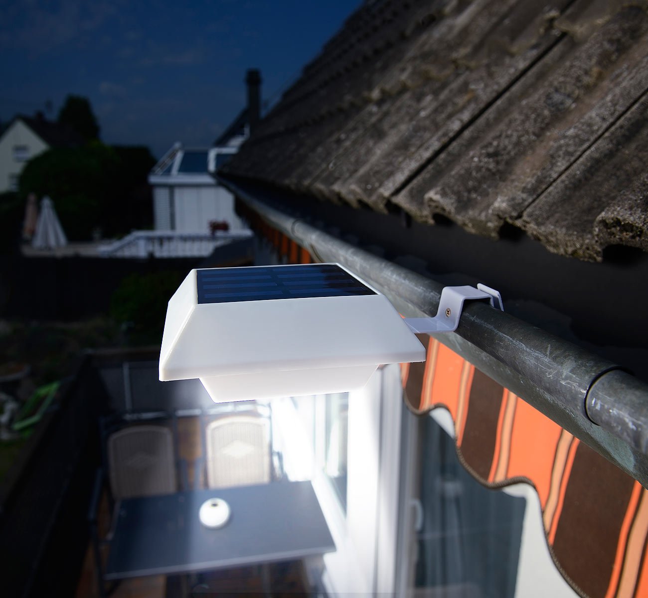 Lunartec Außenbeleuchtung Dachrinnen Solarlampe LED 3er-Set