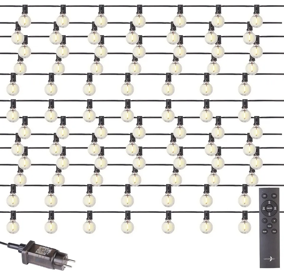 Lunartec Licht-Dekoration G40 Lichterkette 30m warmweiß 2er-Set