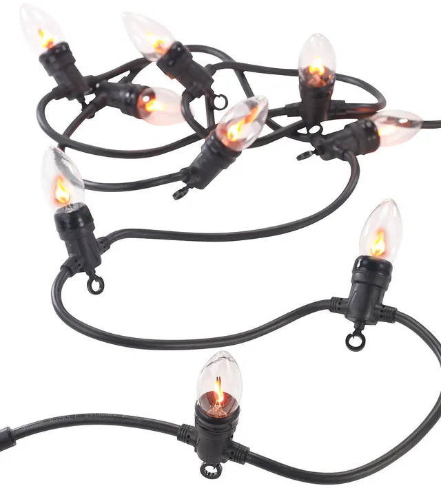 Lunartec Licht-Dekoration Lichterkette Flammen-Optik 10 Birnen 4,2m