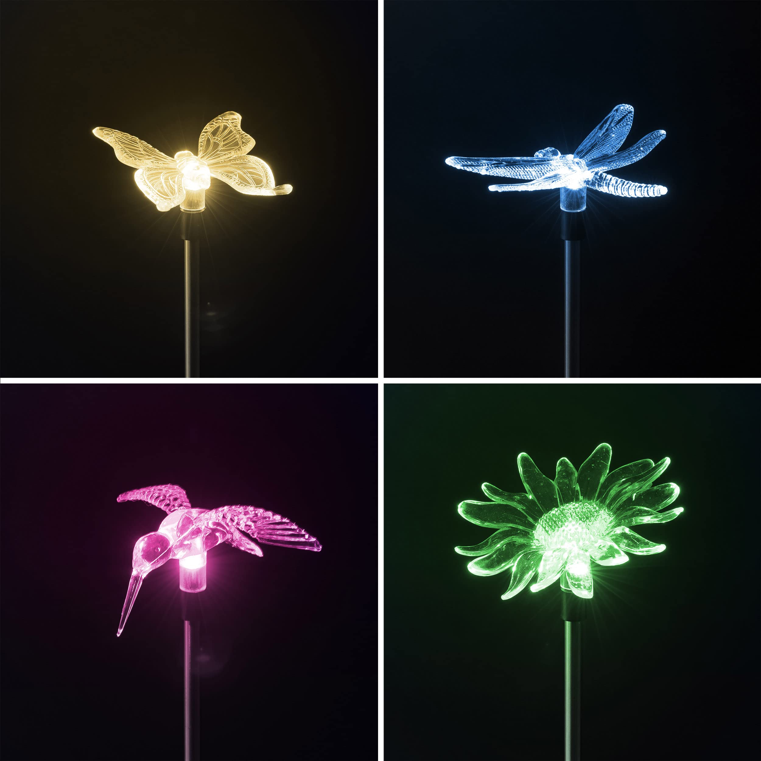 Bonetti Solar Lights Gartenstecker 4er-Set Farbwechsel Tier