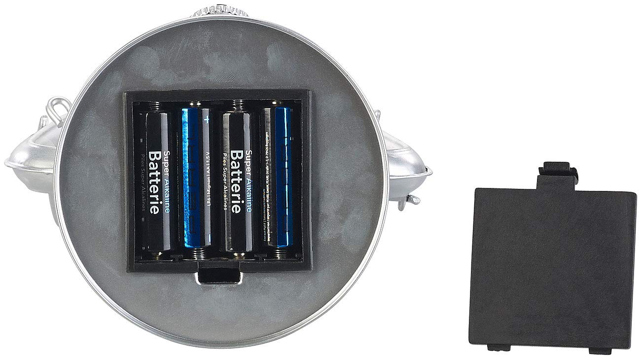 Lunartec Taschenlampen LED-Sturmlaterne silbern 200 lm batteriebetrieben