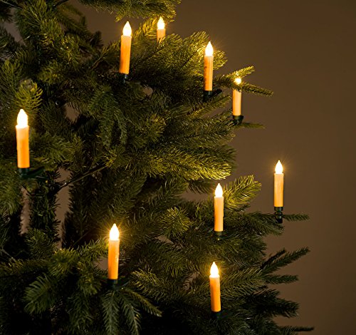 Lunartec LED-Weihnachtskerzen 10er gold Fernbedienung