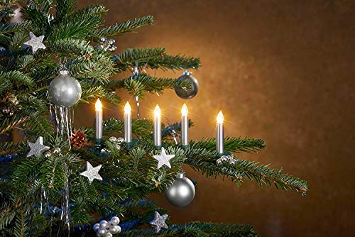 Bonetti Wireless Christmas Candles Baumkerzen warmweiß silber 12er-Set