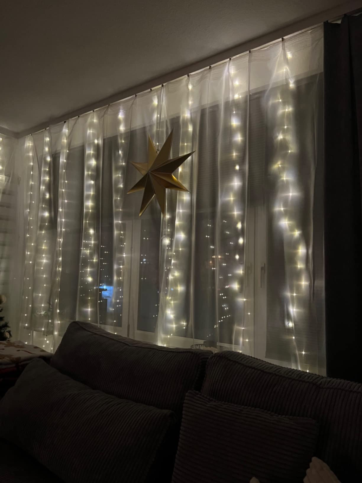 Lunartec Licht-Dekoration LED Lichtervorhang 3x3m warmweiß 300 LED