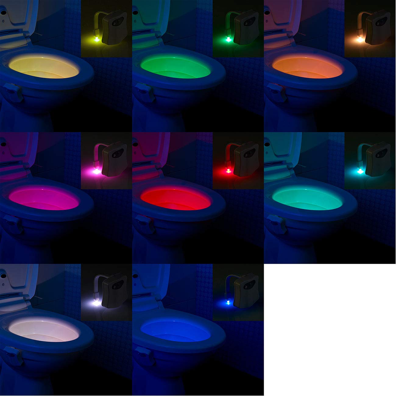 Lunartec WC Licht LED Toilettenlicht mit Bewegungsmelder 16 Farben