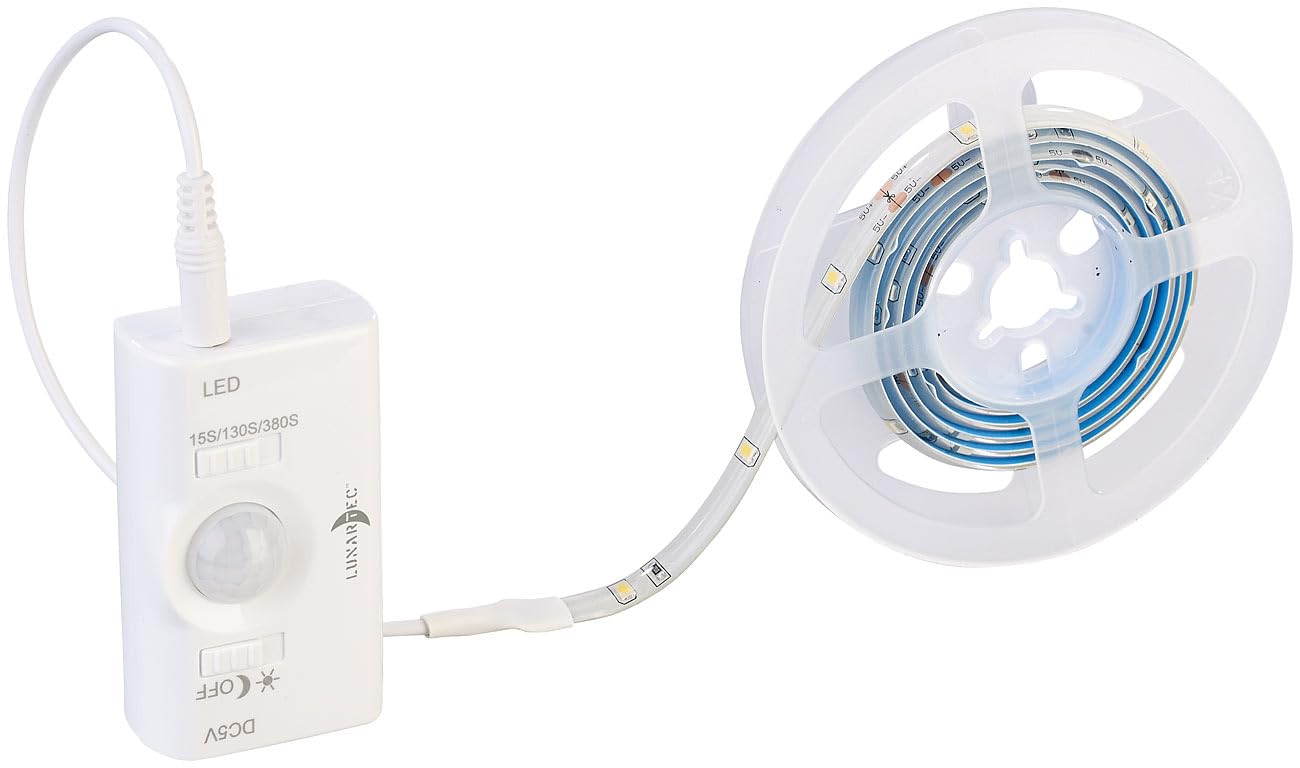 Lunartec LED-Streifen Akku 2er-Set 100 cm warmweiß PIR 180 lm