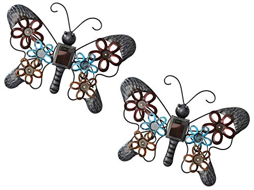 Bonetti Solar Lights Wanddekoration 2er-Set Schmetterling