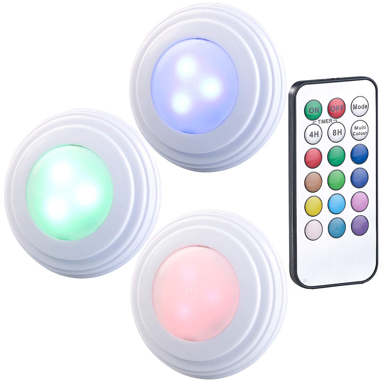 Lunartec UBL-6.rgbw Unterbauleuchten 3er-Set RGBW Batterie