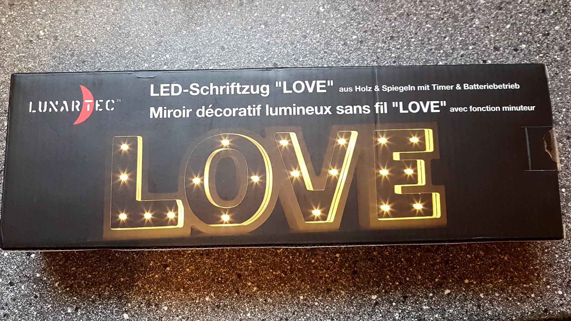 Lunartec Licht-Dekoration LOVE Schriftzug batteriebetrieben
