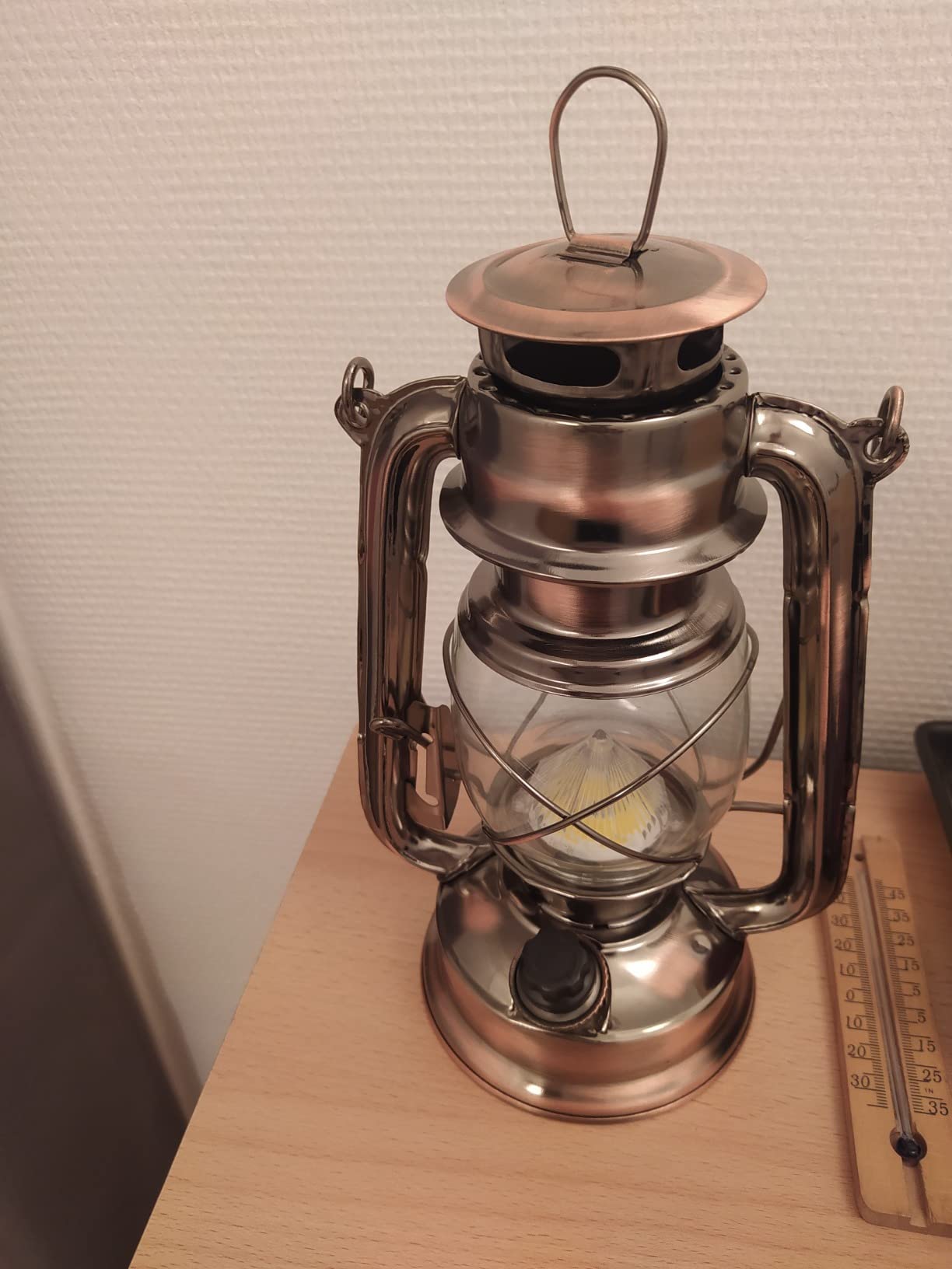 Lunartec Sturmlaterne LED Bronze warmweiß batteriebetrieben