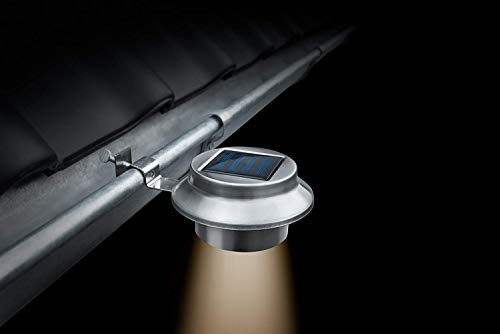 Bonetti Solar Dachrinnen-Leuchte Edelstahl Warmweiß 2er-Set