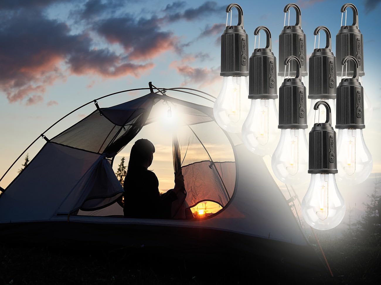 Lunartec LED-Akku-Glühbirne 8er-Set 120 Lumen USB