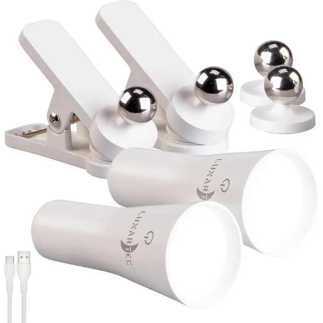 Lunartec Taschenlampen 3in1 Akku-Lampe weiß 2er-Set 150 Lumen