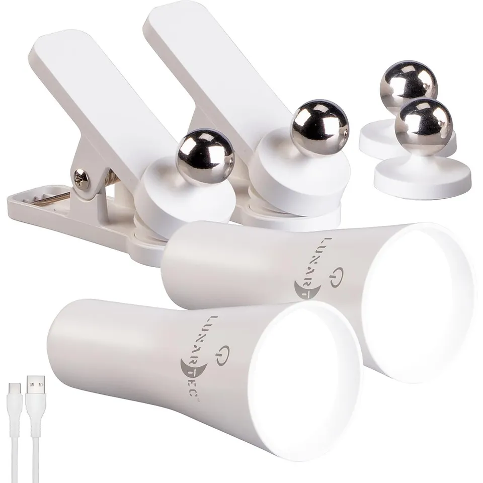 Lunartec Taschenlampen 3in1 Akku-Lampe weiß 2er-Set 150 Lumen
