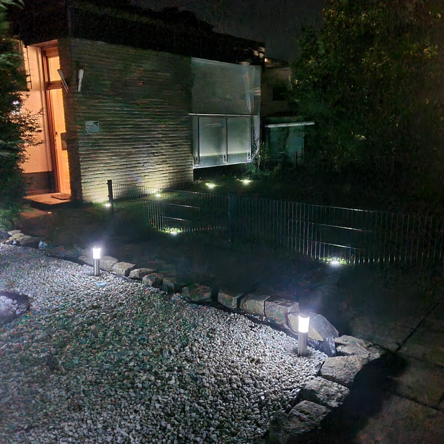 Qedertek Lighting Solar Bodenleuchten 8 Stück weiß IP65 Edelstahl