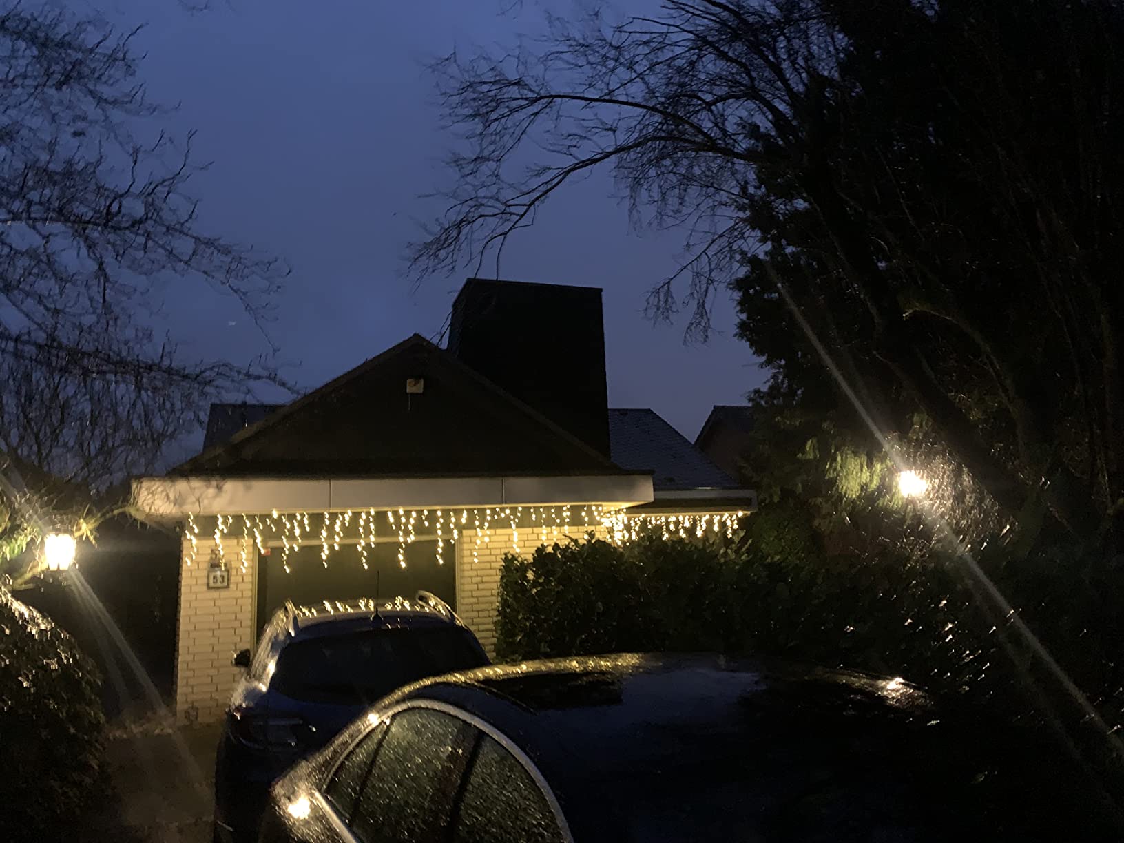 Qedertek Lighting Eisregen Lichterkette 15,3m 612 LED warmweiß