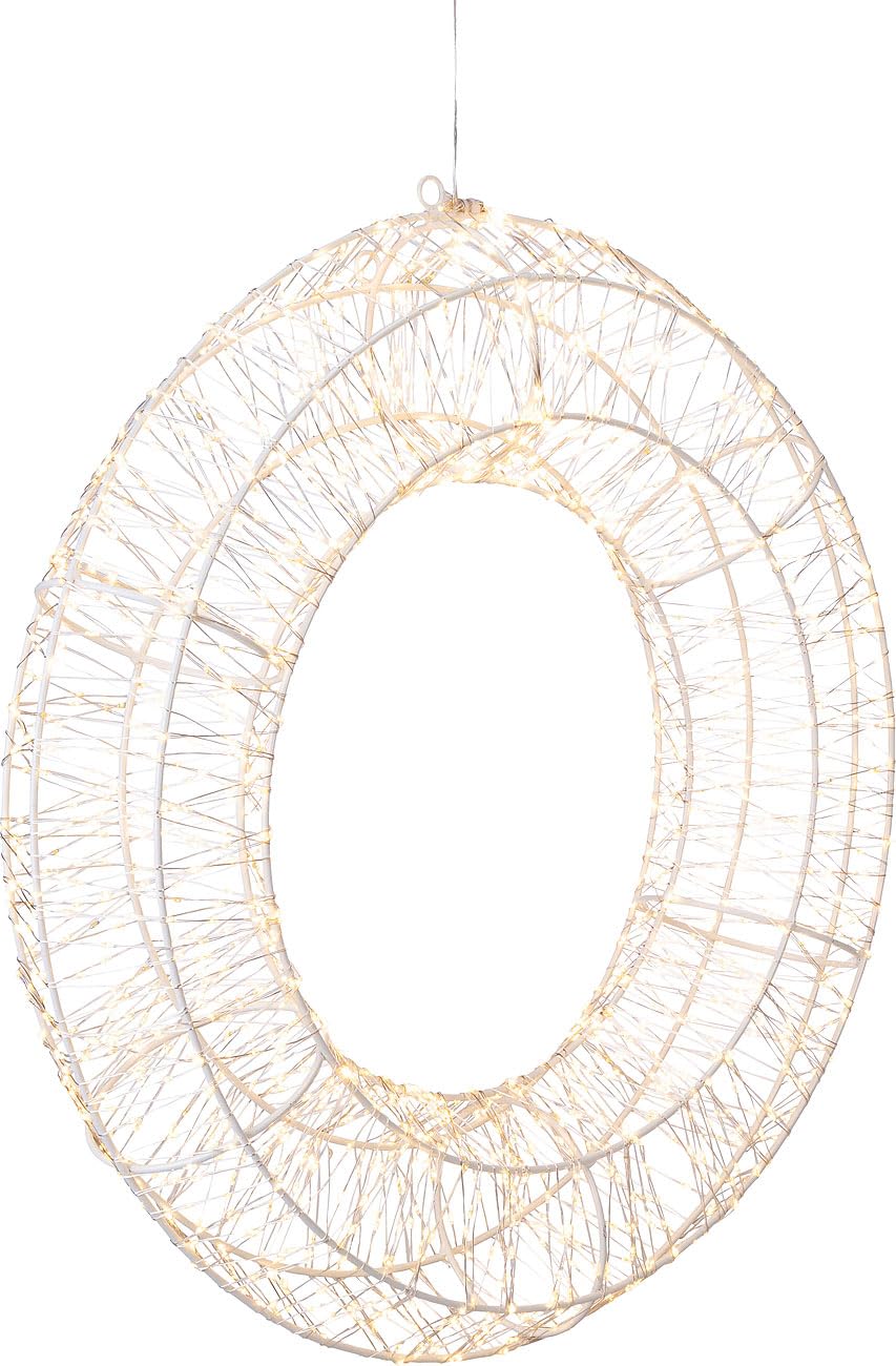 Lunartec Licht-Dekoration 3D LED-Lichterkranz 58cm warmweiß