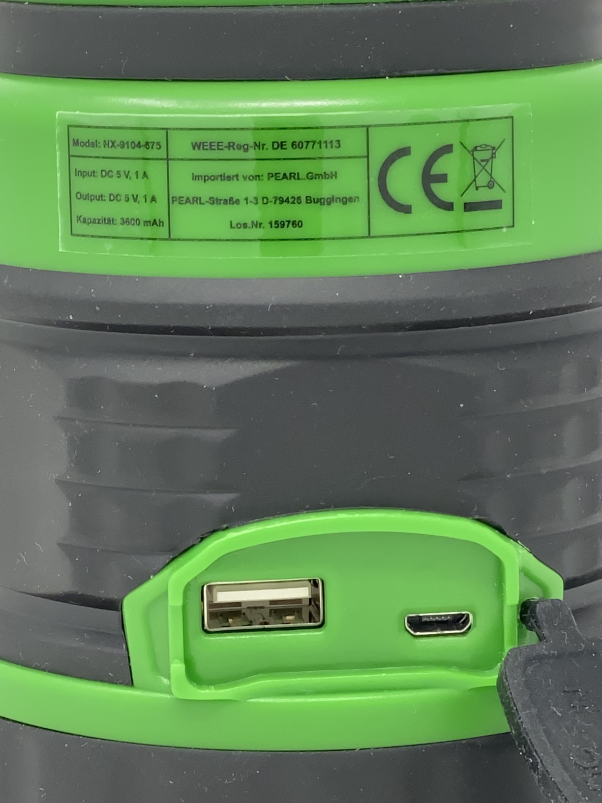 Lunartec 3in1 LED-Campinglaterne Akku Powerbank 300 lm