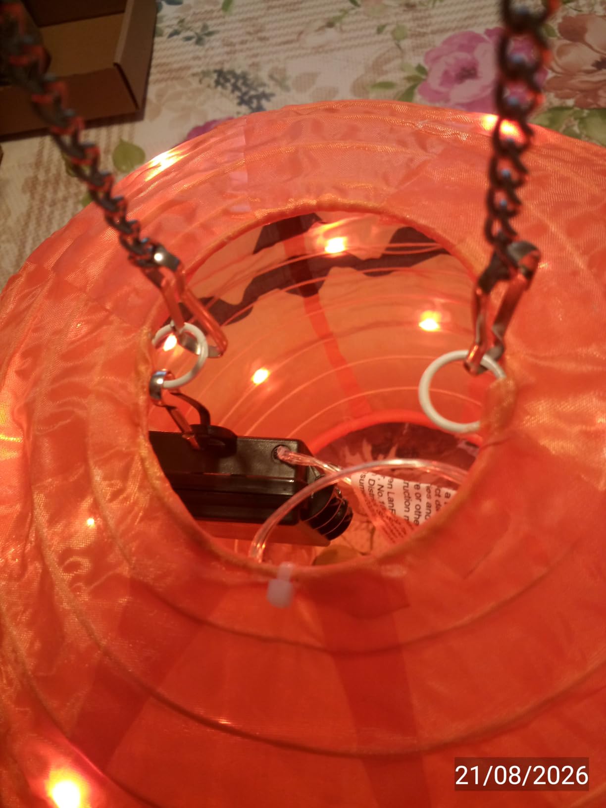 Qedertek Lighting Halloween Laterne Lila 40 LED Batterie Timer