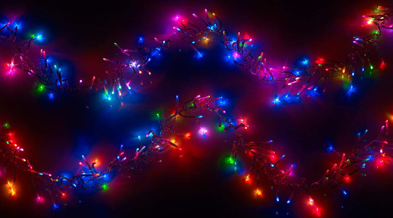 Lunartec Licht-Dekoration Büschel-Lichterkette 300 LEDs bunt 8 m