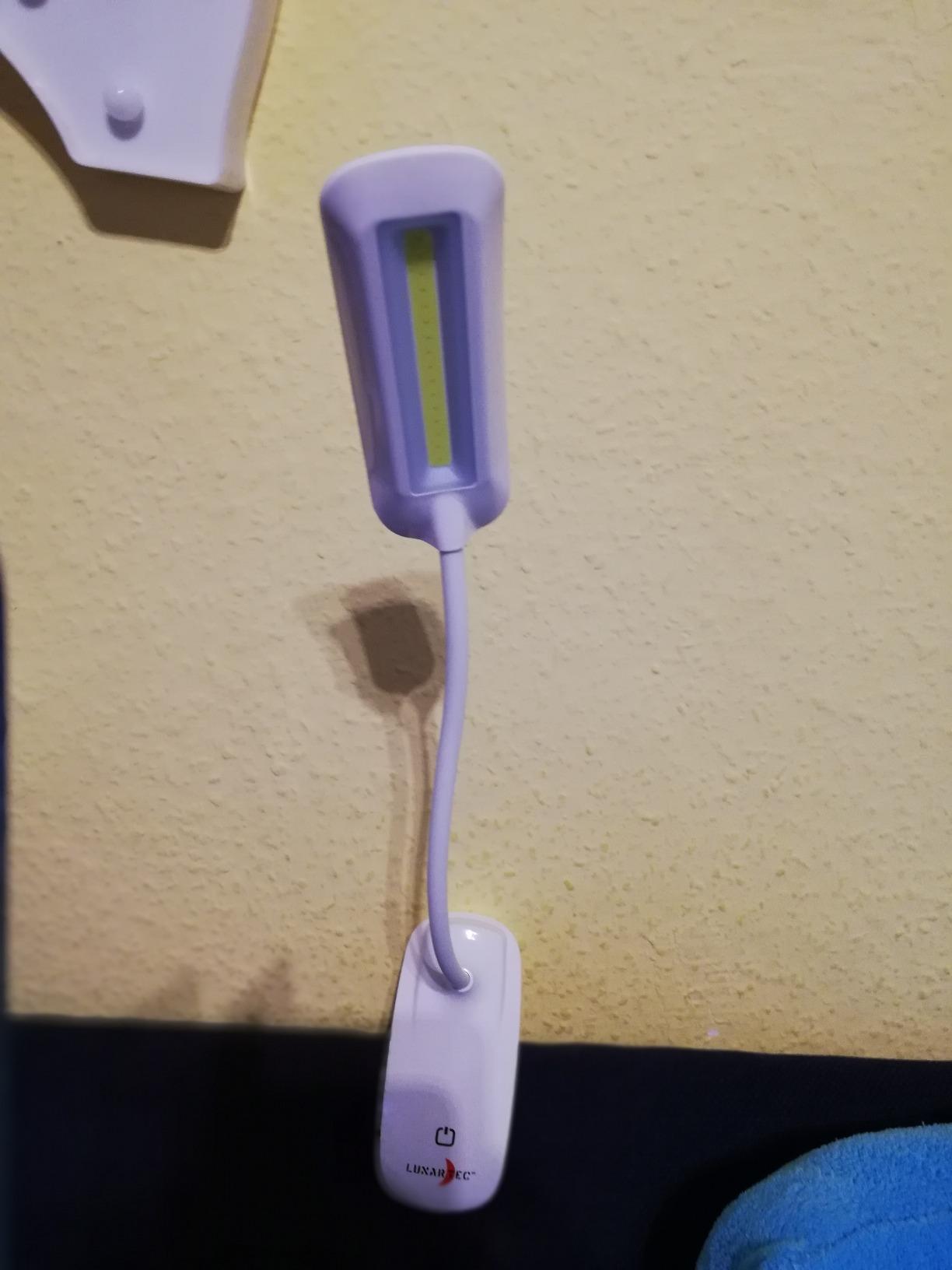 Lunartec Klemmleselampe Akku Schwanenhals 3W COB-LED USB