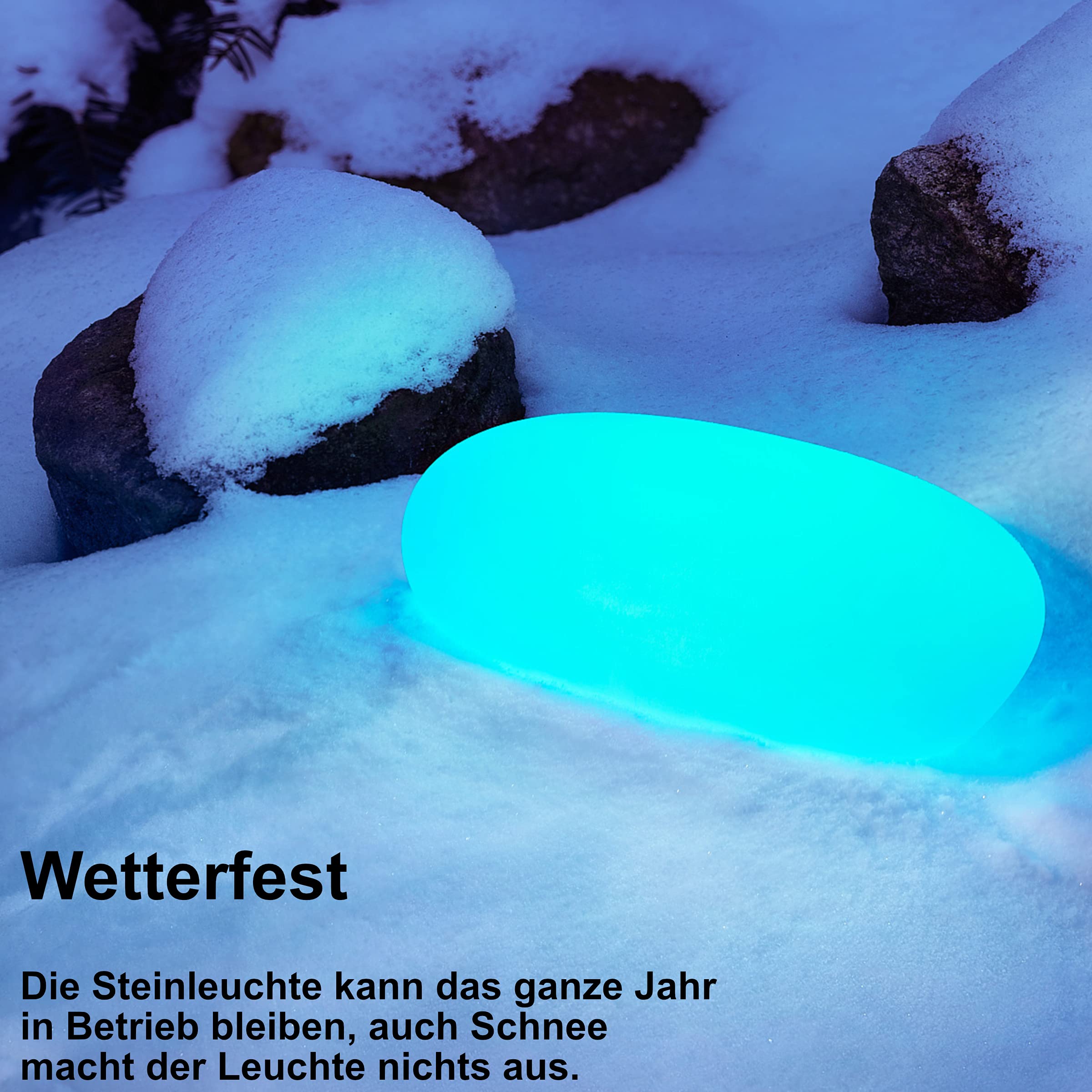 Bonetti Solar Lights Solarlampe Stein 40 cm RGB warmweiß