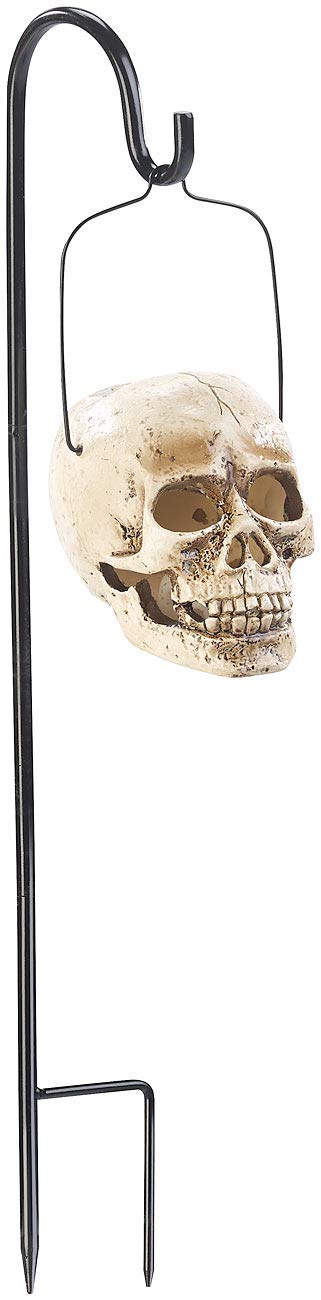 Lunartec Totenkopf Solar-Leuchte Garten gelbe LED IP44