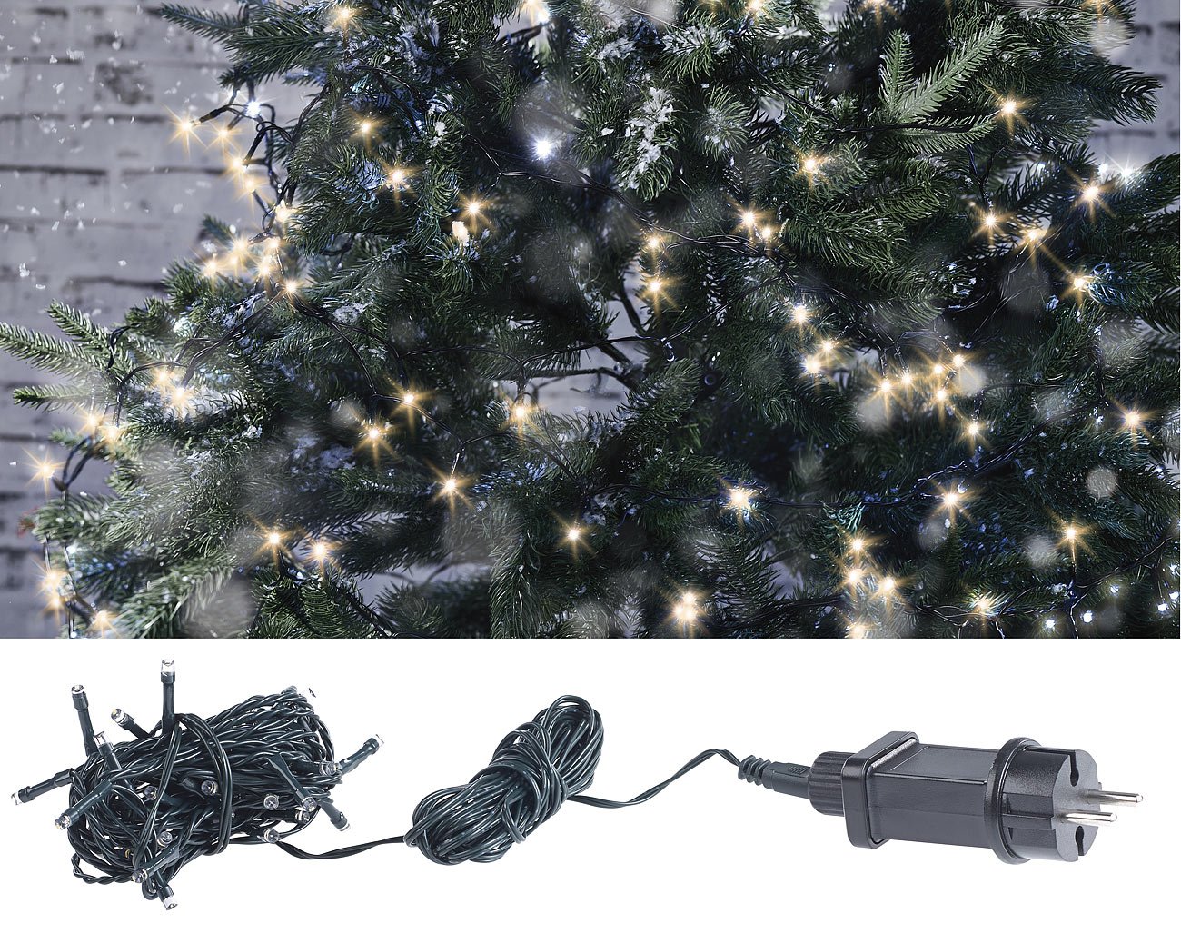 Lunartec Licht-Dekoration LED-Lichterkette 40 LEDs warmweiß 9 m