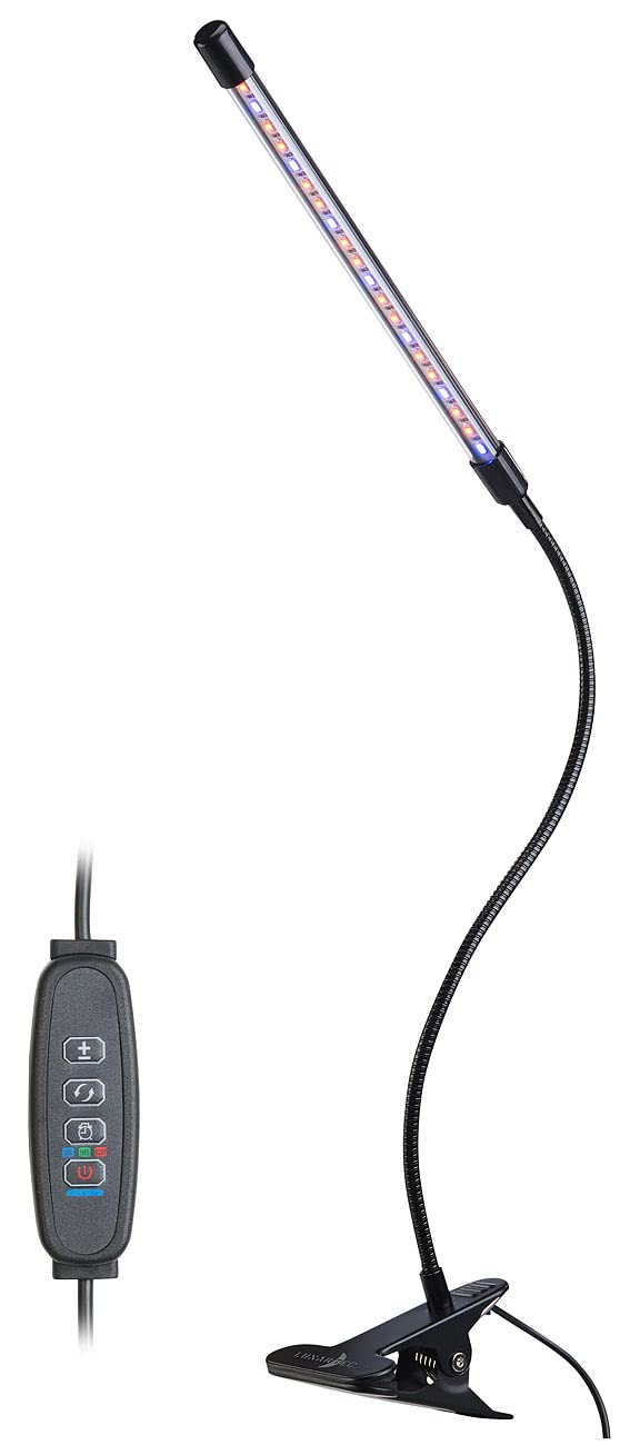 Lunartec Leuchtmittel LED-Pflanzenlampe rot-blau USB dimmbar Clip
