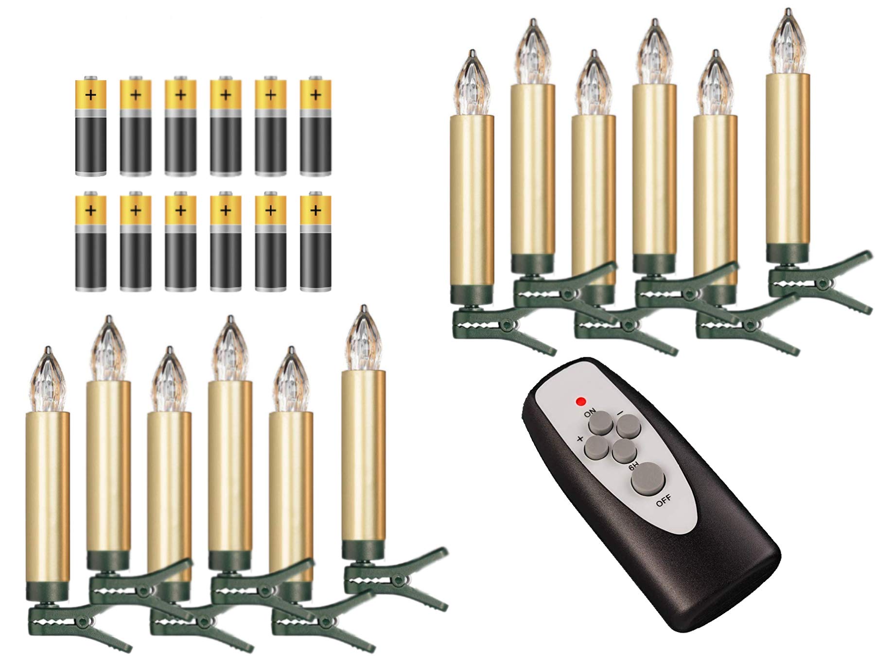 Bonetti Wireless Christmas Candles Baumkerzen 12er Set gold