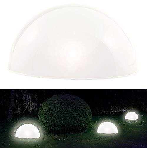 Lunartec Außenbeleuchtung Solar-Halbkugel weiß 20 cm