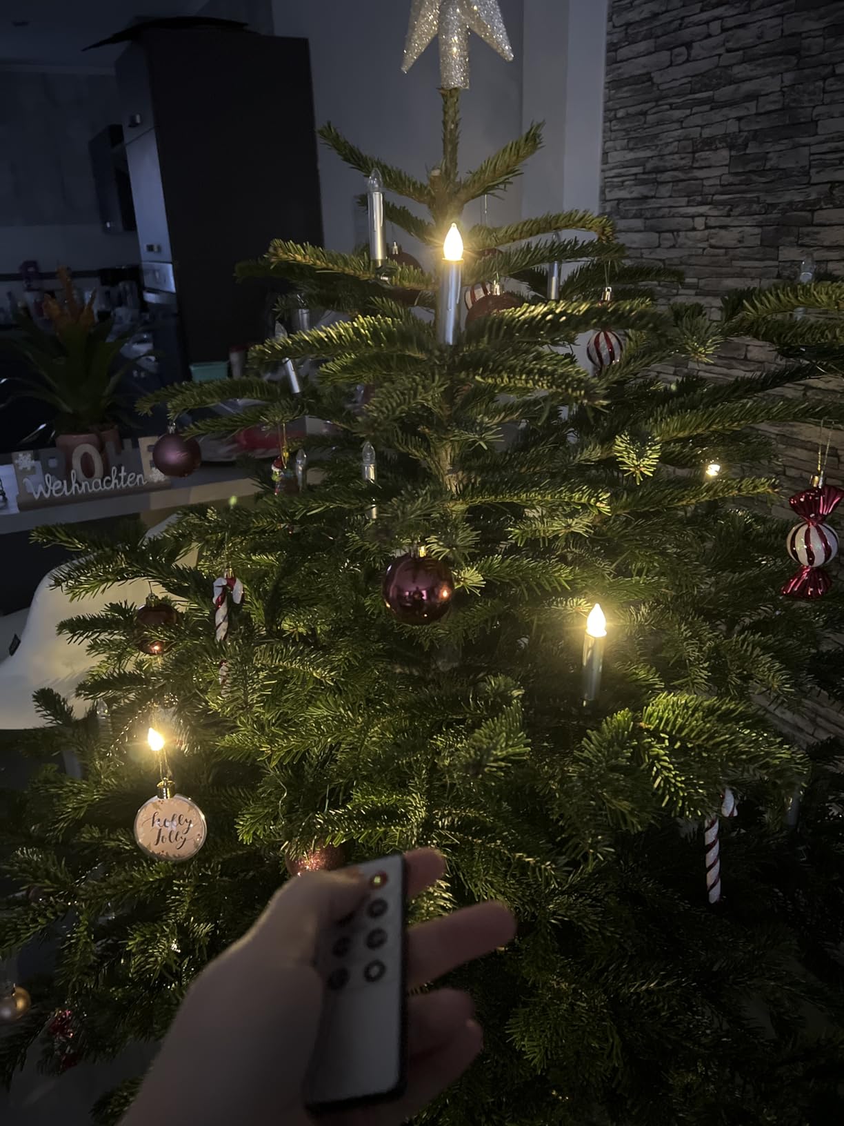 Lunartec Licht-Dekoration LED-Christbaumkerzen 20er silber