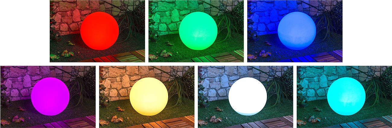 Lunartec Licht-Dekoration Solar-Leuchtkugel 30cm RGBW mit Fernbedienung