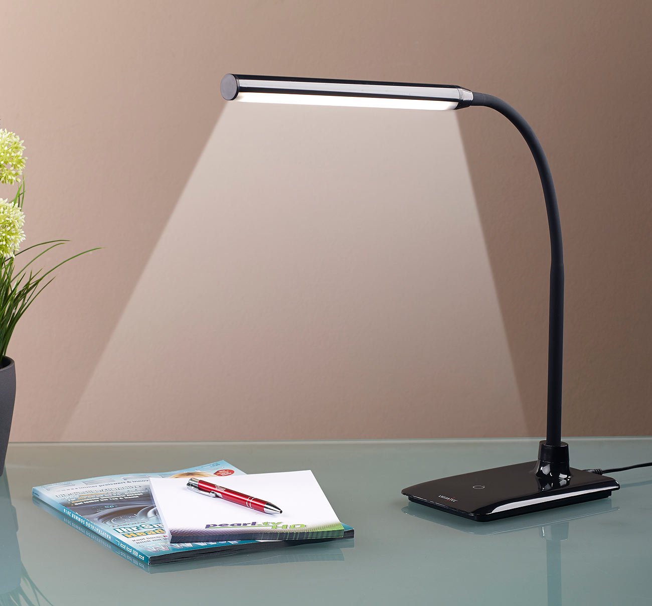 Lunartec Innenbeleuchtung LED-Schreibtischlampe 6W schwarz dimmbar