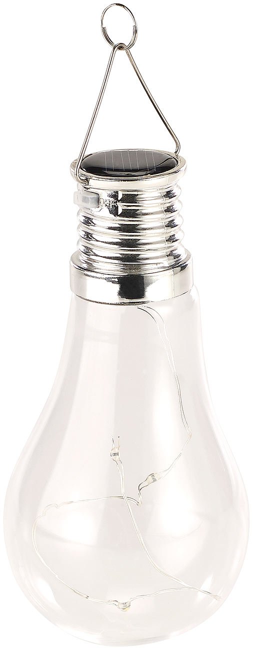 Lunartec Leuchtmittel Solar-Glühbirne warmweiß 2er-Set mit Haken