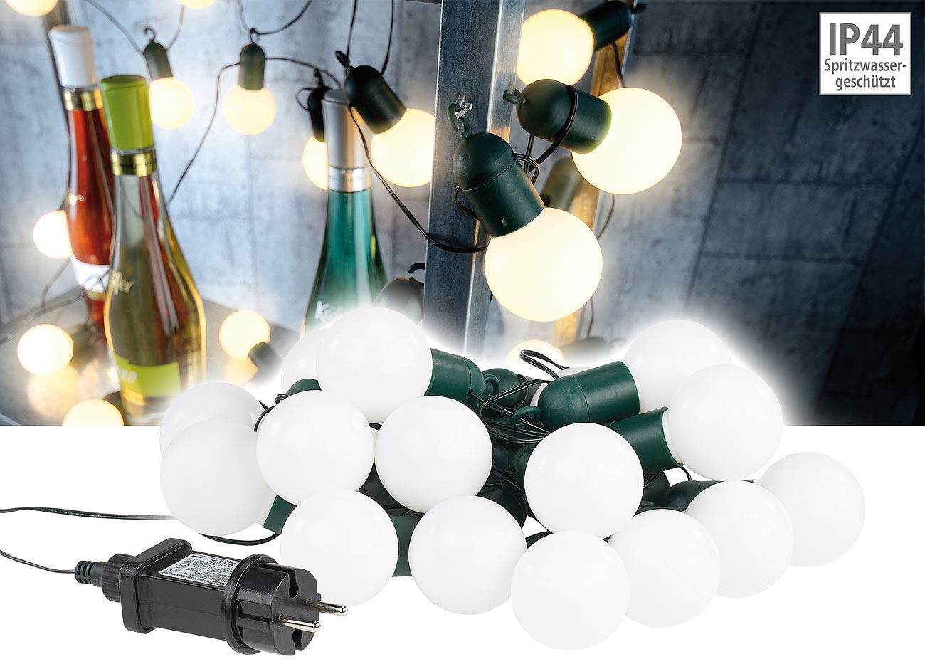 Lunartec Licht-Dekoration LED-Lichterkette 20 LEDs 7,75 m