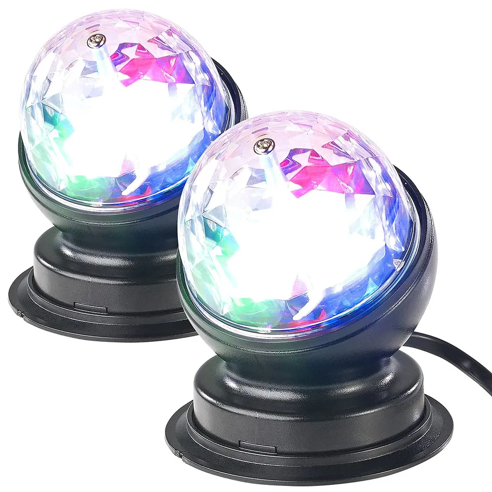 Lunartec Licht-Dekoration Disco-Leuchte 360° RGB 2er-Set 3W