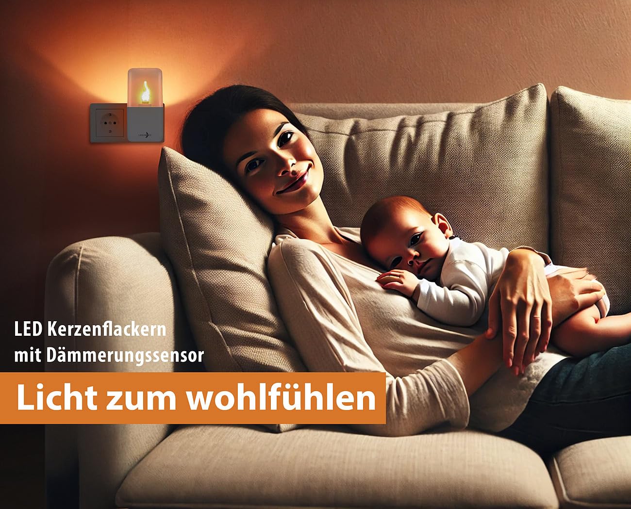 Lunartec Licht-Dekoration LED-Nachtlichter 2er-Set weiß