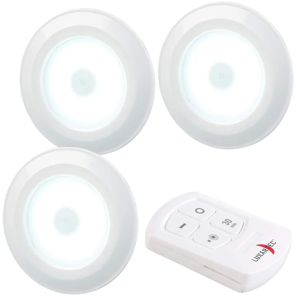 Lunartec Innenbeleuchtung Unterbauleuchten 3er-Set COB mit Timer