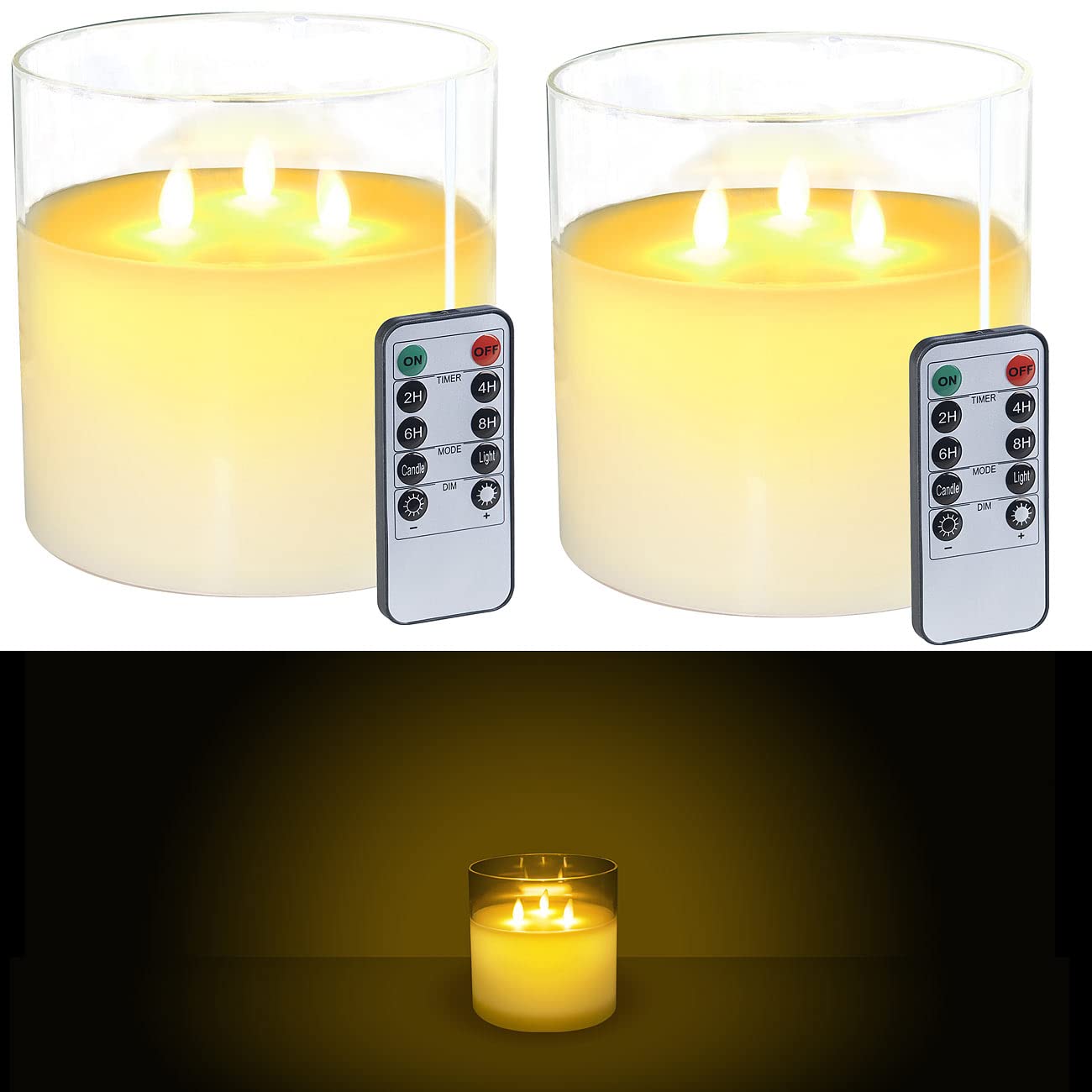 Lunartec Licht-Dekoration LED-Echtwachskerzen 2er-Set warmweiß