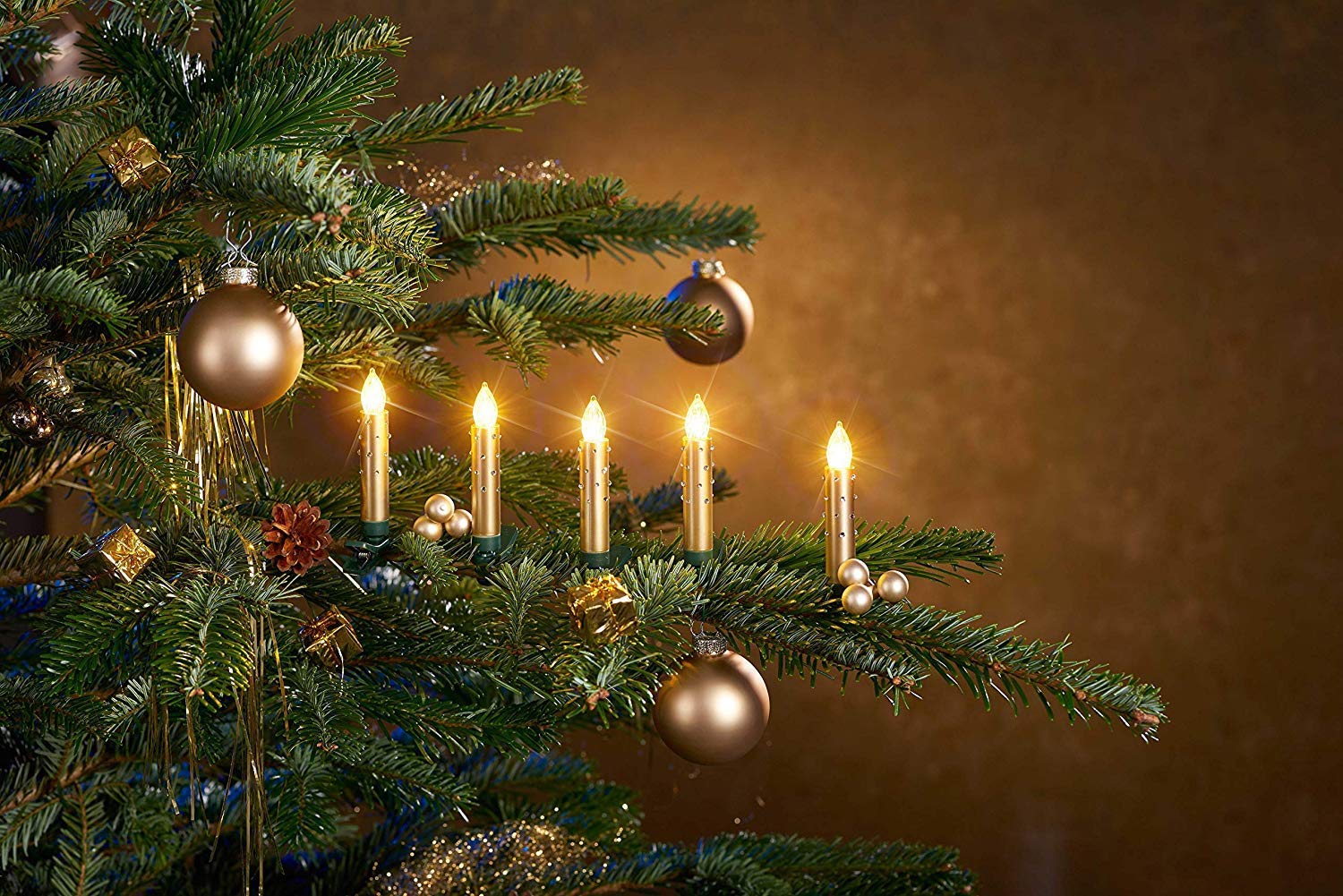Bonetti Wireless Christmas Candles Baumkerzen gold 12er-Set LED