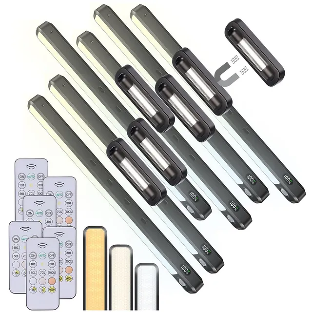 Lunartec Innenbeleuchtung Unterbaulampe 6er LED-Akku schwarz