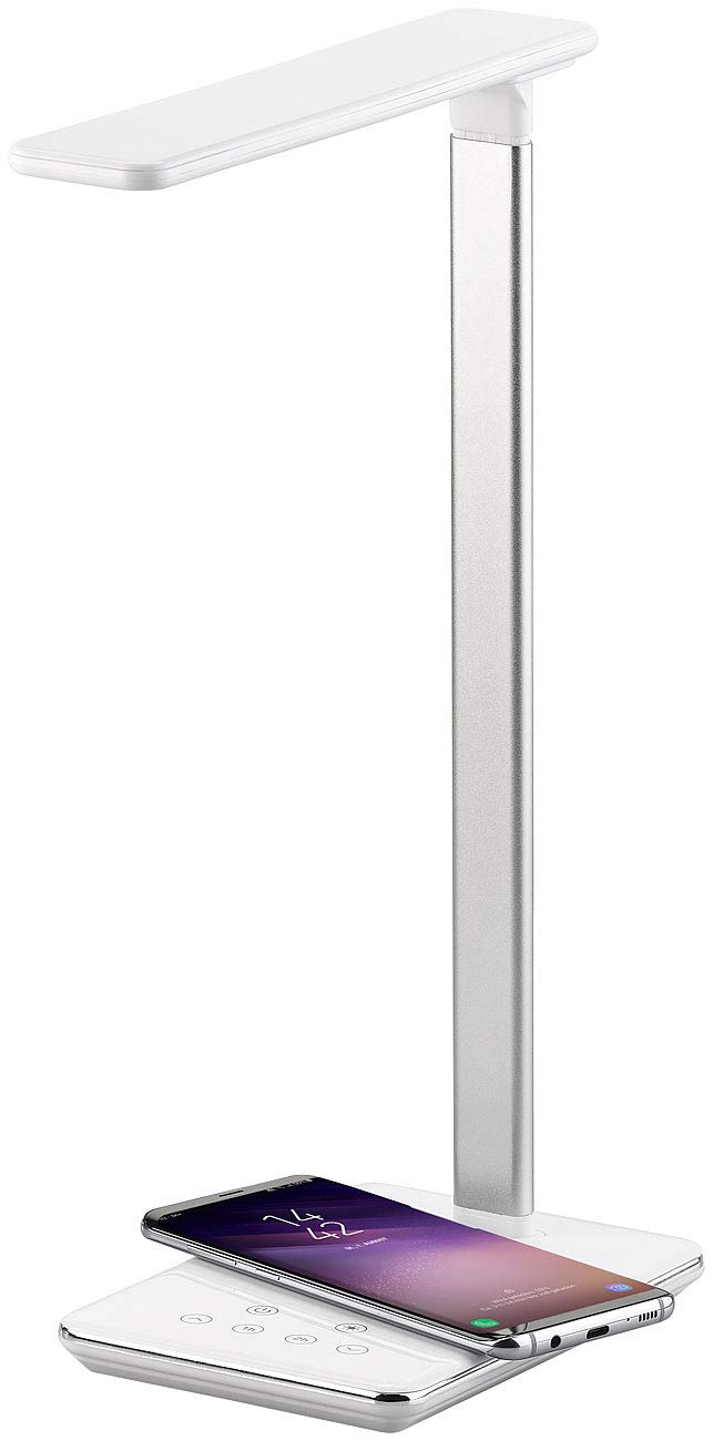 Lunartec Innenbeleuchtung Schreibtischlampe Qi LED 800 Lumen