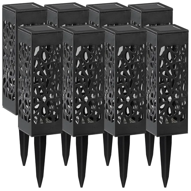 Lunartec Licht-Dekoration 8er Solar-LED-Laterne warmweiß IP44