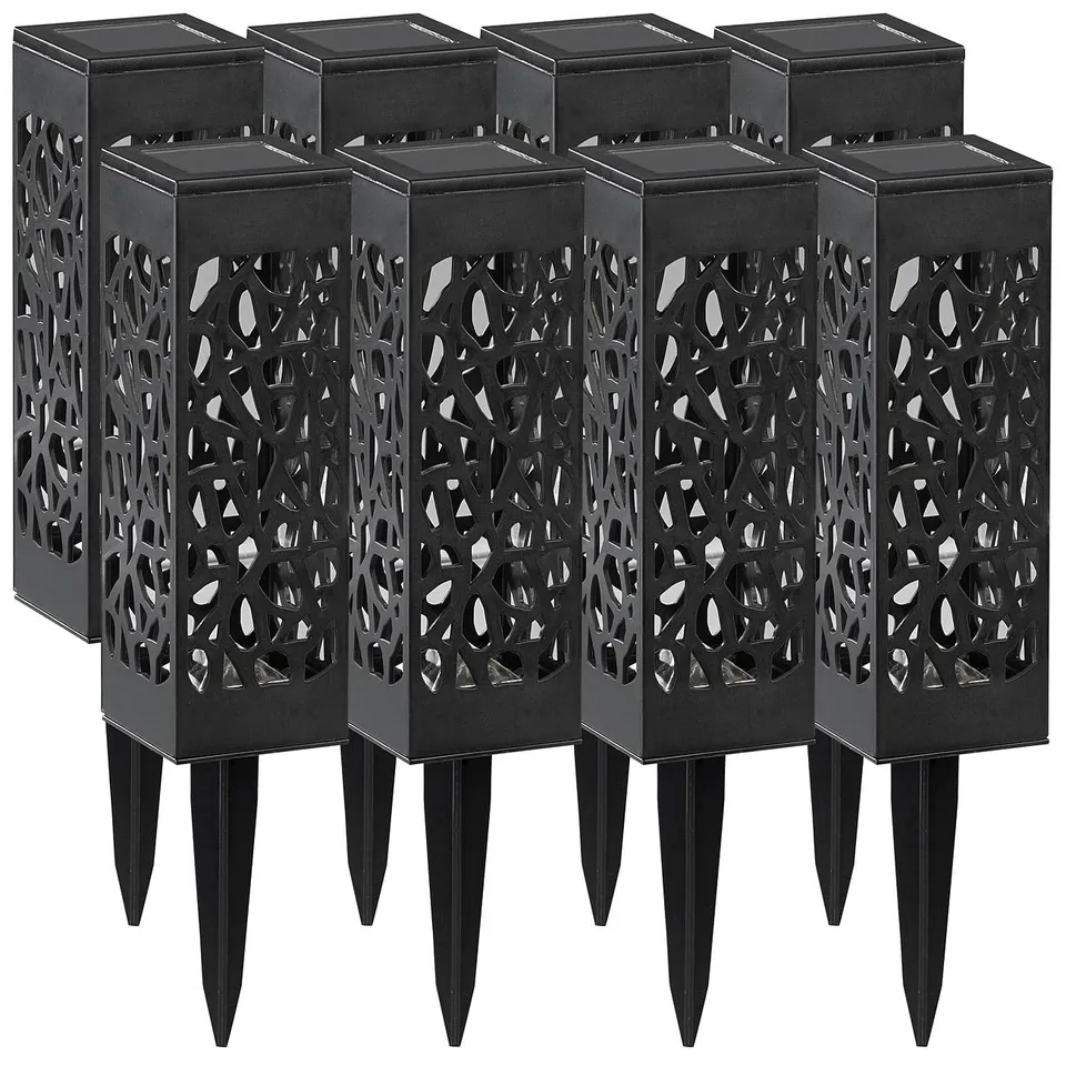 Lunartec Licht-Dekoration 8er Solar-LED-Laterne warmweiß IP44