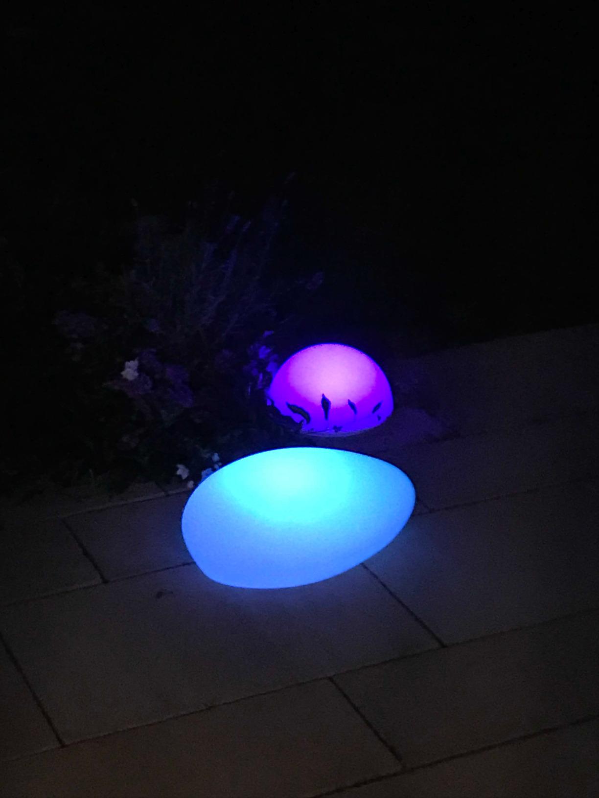 Bonetti Solar Lights Solarlampe Stein 40 cm RGB warmweiß