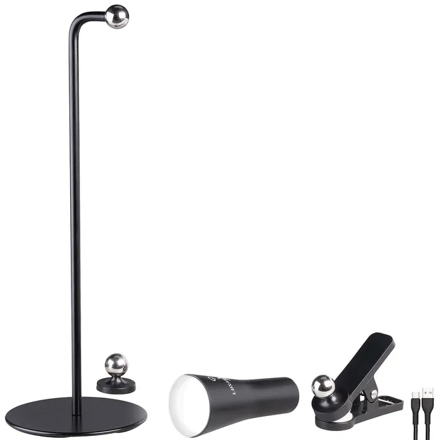 Lunartec Taschenlampen 4in1 Akku-Tischleuchte schwarz 150 lm