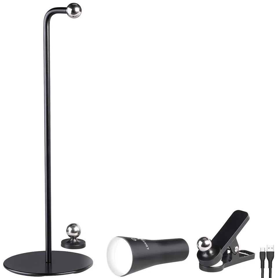 Lunartec Taschenlampen 4in1 Akku-Tischleuchte schwarz 150 lm