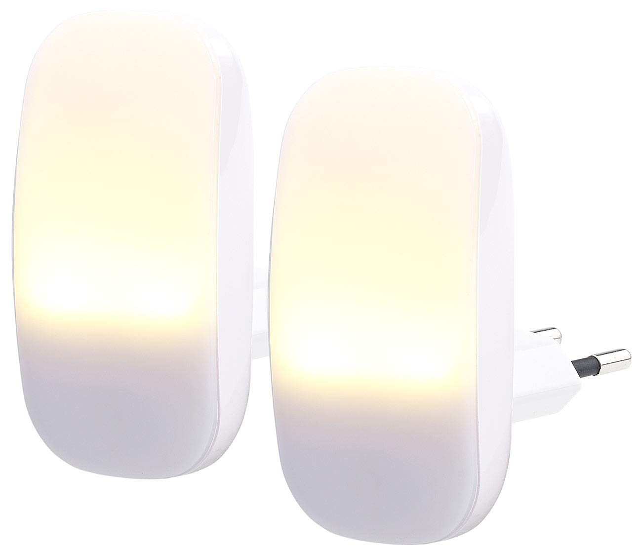 Lunartec Innenbeleuchtung Nachtlicht Steckdose 2er-Set Sensor