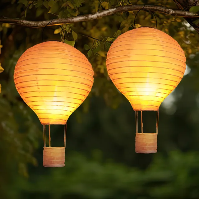 Qedertek Lighting Solarlampions 30cm warmweiß 2 Stück